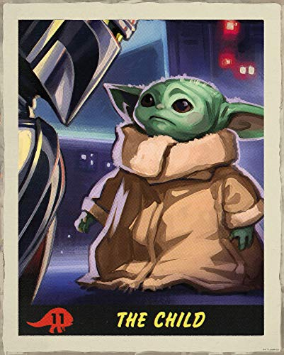 Komar Star Wars Wandbild | Mandalorian The Child Trading Card | Dekoration, Poster, Kunstdruck | Größe 30 x 40 cm | WB-SW-014-30x40