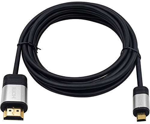 Duttek HDMI to Micro HDMI Cable 3M/9.9FT, HDMI Micro to HDMI Lead Micro HDMI Male to Standard HDMI Male Adapter Cable 4Kx2K@60HZ Supports Ethernet, 3D and Audio Return Channel (3M)