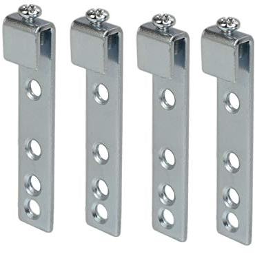 emoebelbeschlaege Schrankaufhänger, 4 Stück, Silber, Stahl, Verzinkt, 70mm x 14mm, Schraubauge, Einschrauben, Oberschrank, Paneelaufhänger