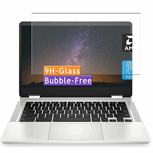 Vaxson Vetro Temperato Pellicola Protettiva, compatibile con HP Chromebook x360 14a-cb0000 14a-cb 14 [Coprire Solo l'area Attiva] Screen Protector