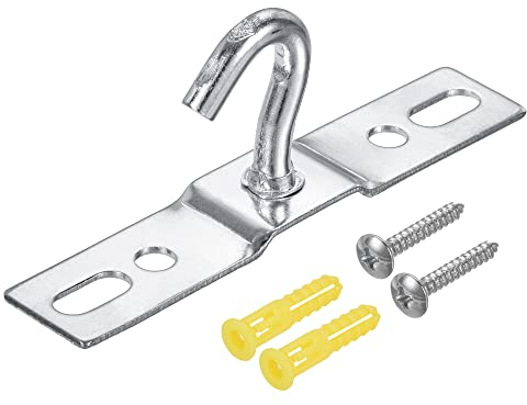 sourcing map Packung von 4 Pad Auge Platte Deckenhaken Galvanisiertes Eisen Wandhalterbügel 93mm zum hängenden leichten Kronleuchter