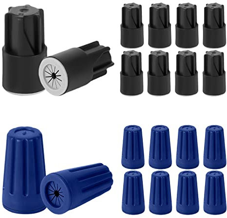 SAVITA 20pcs Waterproof Twist Nuts Wire Connectors, PVC Material, Blue & Black, Compatible with 12AWG-22AWG, IP65 Waterproof, Easy to Use, Suitable for Outdoor Lights & Irrigation