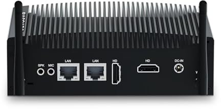 BASOARO PC Industriale Mini PC Fanless i5, Mini PC Win 11 Pro, 8GB RAM 128GB SSD Core i5 8350U PC Industriale Fanless, Dual RJ45 LAN 2 RS232 COM 2 HD Displays USB 3.0 WiFi BT