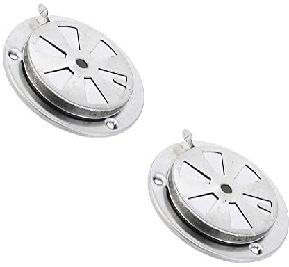 DAZZLEEX Lot de 2 cache-pot d'échappement de four - Pièces de rechange - Amortisseur de grille d'aération pour barbecue, fumoir, grille d'aération de poêle (95 mm)
