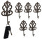 Relaxdays Ganci Appendiabiti da Parete, Set da 6, Vintage, HLP: 17 x 8,5 x 4,5 cm, Attaccapanni Ghisa, Ingresso, Marrone