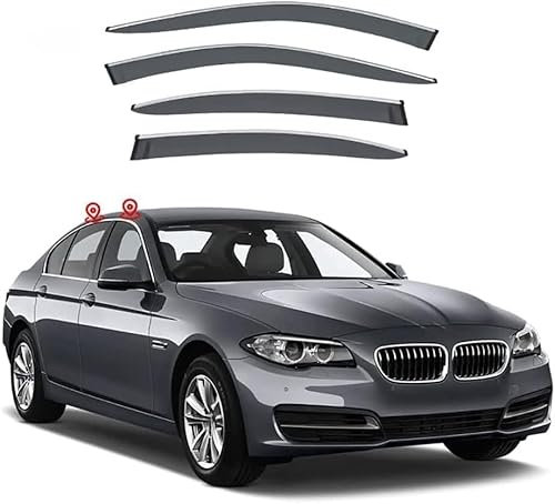 CELECH Auto Seitenfenster Windabweiser für BM-W 5 Series F10 2011-2017,Autofenster Vorne Und Hinten Schatten Wind Regenabweiser Beschlagfrei Zubehör,All Weather Seitenfensterabweiser