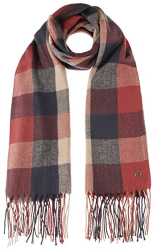 Tamaris Bristol Check Damenschal Schal Winterschal Fransenschal (One Size - himbeerrot)