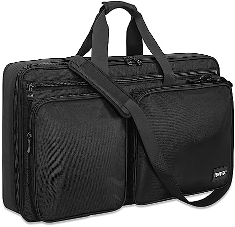 BQKOZFIN Borsa per il trasporto dei controller DJ, adatta a Pioneer RX/NI Traktor Kontrol S8/DDJ SX SX2 SX3/DDJ 800 808/DDJ FLX6 Borsa da viaggio per controller DJ, con spallacci e imbottita, nera