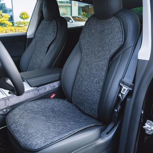 Arcoche Autositzbezug für Tesla Model 3 2016–2023, Leinen Autositzschutz Sets Model 3 Zubehör (2 Sitzbezüge für Model 3)
