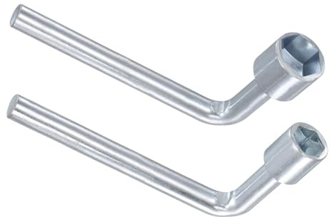 CoCud 2 Piezas Llave de Vaso Hexagonal en ángulo en Forma de L 10mm 13mm | Métrica, Llave de Vaso Hexagonal de 6 Puntos de Cabeza única en Codo
