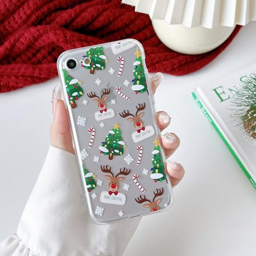 ZTOFERA TPU Case for iPhone 7/iPhone 8/iPhone SE 2020, Cute Christmas Design Soft Silicone Case, Slim Light-wight Protective Bumper Cover for iPhone 7/8/SE 2020 - Clear