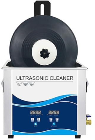 POWHA Ultrasonic Vinyl Record Cleaner, 6.5L Portable Ultrasonic Cleaner Machine, 8Pcs One Time, Liftable Automatic Rotary with Drying Rack Kit, for Jewelry Watch Retainer Glasses Denture
