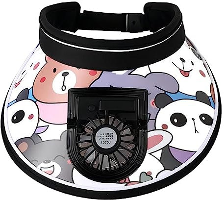 harayaa Kids Summer Fans Hat Sun Hat Built in Fan USB Rechargeable Large Brim Breathable Outdoor Sun Visor Fan Hats Mini Fan Hat for Hiking Travel, Black