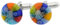 Glass Of Venice Gemelos Millefiori de Cristal de Murano para Hombre Gemelos de Cristal Italiano de 1/2 Pulgada de Cristal de Mosaico Redondo Hecho a Mano en Italia - Multicolor