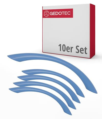Gedotec Möbelgriffe für Kinderzimmer | Bohrabstand 128 mm | Farbe Hellblau | 10 Stück | Schubladengriffe Kunststoff | COLOUR | Türgriffe bunt | Möbelgriffe Kinder | Griffe Möbel | Türgriffe Schrank