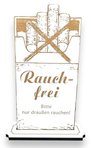 Dekolando Rauchfrei Aufsteller - Bitte nur draußen rauchen - Zigaretten Schild Nichtraucher Rauchverbot Deko Rauchverbotsschild 10 x 20 cm