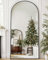 Antok Miroir Pleine Longueur, sur Pied, 180 x 76 cm, avec Cadre en Alliage d'aluminium et Verre incassable, Miroir de Sol bombé pour Salon, Dressing, Noir