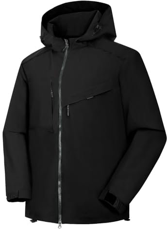 Taoyoule Manteau Imperméable pour Hommes Veste D'extérieur de Pluie de Montagne Coupe-vent Léger Veste Décontractée pour la Randonnée et la Pêche
