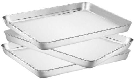 PHENOFICE 3piezas Bandeja Para Horno Inoxidable Bandeja Cookies Para Barbacoa Para Servir