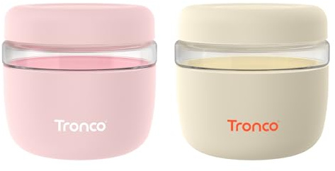 Tronco 24 oz Glas-Lebensmittelaufbewahrungsbehälter mit Deckel, luftdichte, auslauf- und verschüttungssichere Glas-Lunchschüsseln für die Essenszubereitung, Salat, Joghurt, Suppe & Eintopf