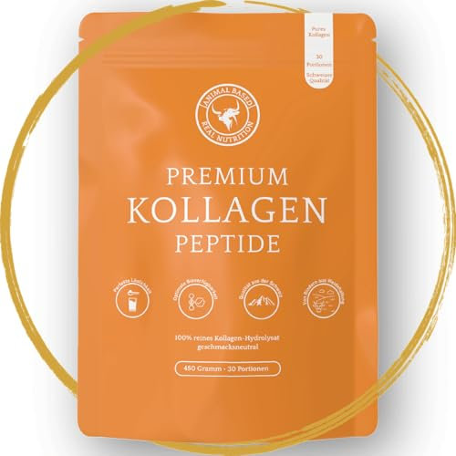 Kollagen Pulver [450 g] – Aus Schweizer Weidehaltung – Reines Kollagen Hydrolysat – Typ 1 & 3 Peptide – 2000 Dalton – Geschmacksneutral – Ohne Zusätze – Abgefüllt in Deutschland
