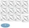 SUBTLETY 3D Wandpaneele Kunststoff 50x50cm Wandverkleidung Deckenpaneele 12 Stück Dekoren Wandtattoos Deckenplatten Hochsteifes PVC Wanddeko Paneele 3m² Wandplatten für Küche Bad Büro (S193 Weiß)