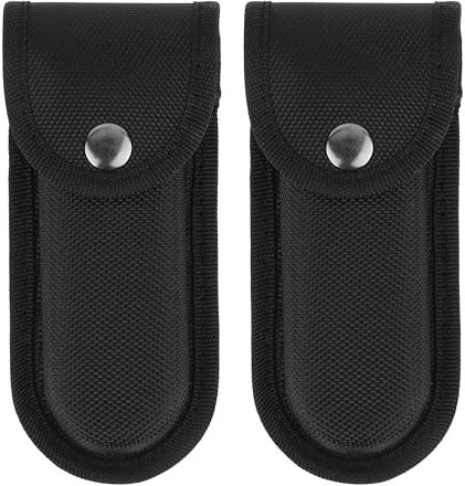 2Pcs Nylon Pocket Knife Holder, 4'' Folding Knife Sheath with Snap Closure & Belt Loop, Vertical/Horizontal Knife Case for Belt, Pocket Knife Holster for Multitool, Swiss Army Knife