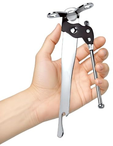 2pcs Stainless Steel Butterfly Portable Manual Can Tin Opener - Safe, Heavy Duty Tin Opener UK with Non-Slip Handle and Easy Grip- Ideal for Kitchen Sliver