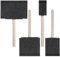 Lnngub Lot de 4 pinceaux éponge noirs pour la peinture - Universel - Avec manche en bois - Pour enfants et adultes - Pour peinture, application de peinture, projets de bricolage (4 tailles)