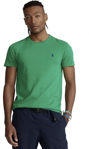 Ralph Lauren Camiseta de Punto Custom Slim Fit (FR/ES, Letras, M, Regular, Regular, Green)