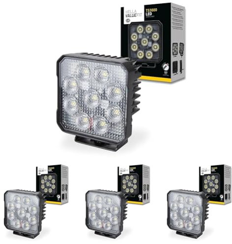 HELLA Valuefit TS3000 LED Arbeitsscheinwerfer 12V - 24V 3000 echte Lumen Nahfeldausleuchtung starke Lichtleistung in kompaktem Design Offroad LED Scheinwerfer für Traktor LKW SUV ATV - 1GA 357 112-002