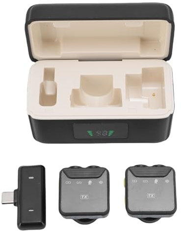 Da 1 a 2 Rumore del Microfono Wireless Che Riduce il Microfono di Lavalier Quadrato per la Registrazione di Vlog in Livelli Live Interviste Materiale ABS Da 10 a 30 M di