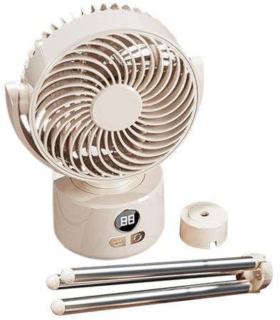 HunicandIU Ventilateur de Tente de Camping,Ventilateur Sur Pied Rechargeable | Ventilateur Silencieux Portable Pliable Économe En Énergie Pour Extérieur Voyage Voiture Et Camping-Car