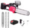 wowspeed 21V Electric Chainsaw with 3000mAh Battery and Charger, 12 Inch 2000W Cordless Electric Chainsaws, Powerful 4500rpm Battery Chainsaw with 2 Chains, Quick and Easy Chain Saw for Tree Pruning