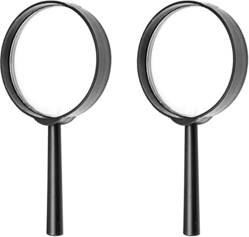 2 Stück Lupen,Mini Schwarz Kinder,Kunststoff Acryl Lupen,Handlupe Kindergeburtstag,Schwarz Retro Detektiv,für Kindergeburtstag Detektiv Spion Geheimagent Party