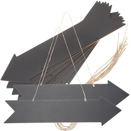 BIUDECO Lot de 8 Panneaux Indicateurs Directionnels en Bois 89X335 CM Double Face Effaçables à Suspendre DIY Personnalisable pour Décoration Murale et Signalisation Intérieure