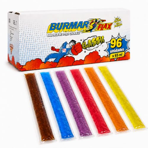 Burmar Flax Polo Flash – Helados de Hielo sin Gluten y sin Lactosa, Polines para Congelar en 6 Sabores. (96)