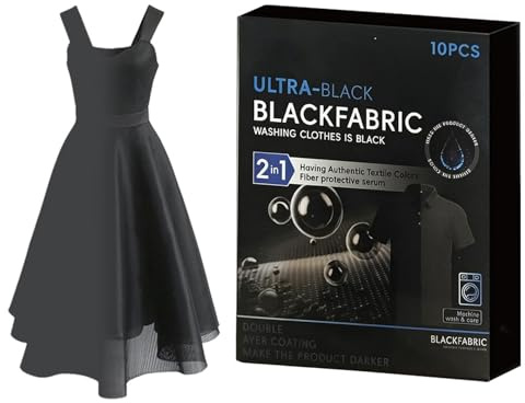 Genérico Tinte Negro Para Ropa - 10 Pieces 2 En 1 Tinte Negro Intenso Para Ropa - Tintes Textiles Para Oscurecer Tejidos, Algodón, Seda, Lino, Lana, Camisetas