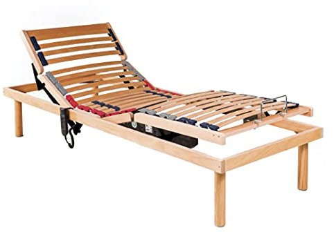 Rete elettrica motorizzata mod. Luxury Line (singola 80x190 cm) in legno di faggio, doppio motore OKIN. Dispositivo medico.