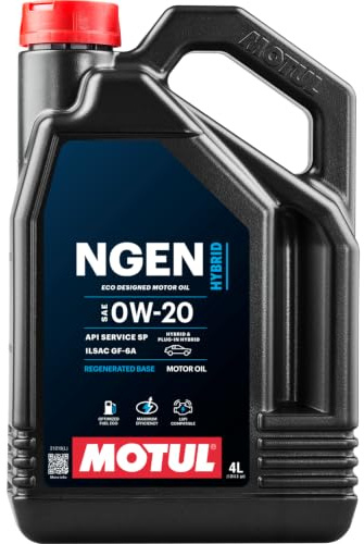 Motul 107142/74 Schmieröl-Hybridmotoren Hybrid 0W20 4L, Brown