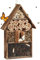 Relaxdays Insektenhotel 50 cm groß, Zum Aufhängen, Bienenhotel und Schmetterlingshaus, Geflämmtes Holz, natur