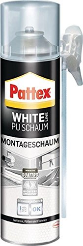 1K-Montageschaum Pattex White PU weiß, 500 ml, 12 Stück