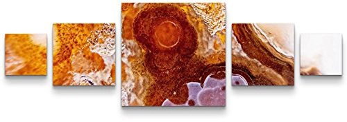 Eau Zone Wandbild auf Leinwand 160x50cm wunderschöner brauner Achat – Nahaufnahme