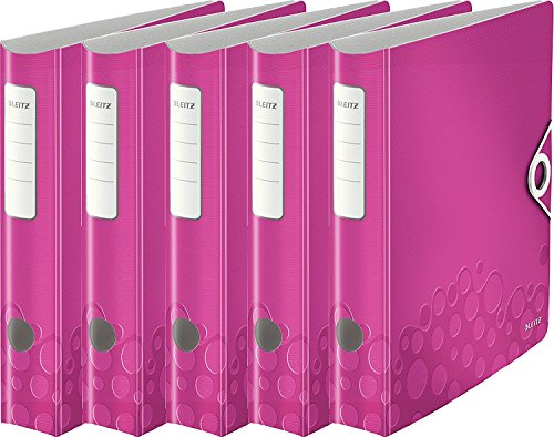 Leitz Qualitäts-Ordner Active Wow (6,5 cm, Pink Metallic ⌈ 5 Stück)