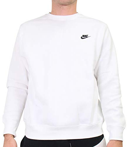 Nike M NSW Club CRW BB Sudadera, Hombre, Blanco (White/Black)