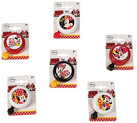 Widek Mouse Bicycle Bell, Disney Minnie-Campanello da Bicicletta Ragazza, Rosso, Taglia Unica
