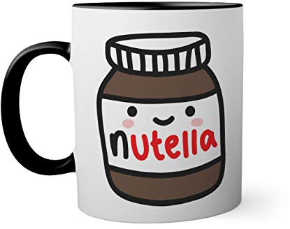 Nutella Jar Happy And Shy Schwarze Innenseite mit passendem Henkelbecher Mug 330ml