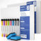 Nicpro 2 Stück Whiteboard Klein A4, Doppelseitiges Desktop Schreibtafel mit 8 Bunte Stifte, Schwamm, tragbares Mini Whiteboard für Kinder, Schüler, Klassenzimmer, Schulmaterial, Lernen (22 x 30 cm)