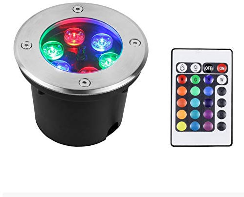 RGB Faretti Esterno LED Colorati Incasso Telecomando Faretto Illuminazione Alberi Luci da Giardino Colorate IP67 Impermeabile per Giardino, Terrazza, Palma, Muro di Pietra (Color : 220V, Size : 3W)