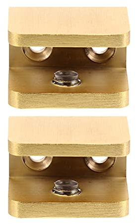 Cabilock Lot de 2 pinces à verre - Supports de fixation pour verre acrylique - Doré